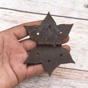 Set of 10 Antique Style Black Cast Iron Starburst Butterfly Hinges