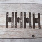 Set of 4 Antique Vintage H Hinges – Rustic Wrought Iron Cabinet & Cupboard Door Hinges – Flush Mount Furniture Hardware