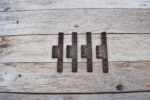 Set of 4 Antique Vintage H Hinges – Rustic Wrought Iron Cabinet & Cupboard Door Hinges – Flush Mount Furniture Hardware
