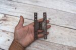 Set of 4 Antique Vintage H Hinges – Rustic Wrought Iron Cabinet & Cupboard Door Hinges – Flush Mount Furniture Hardware