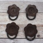 Set of 4 Hand-Forged Style Twisted Ring Pulls for Cabinets, Drawers & Doors