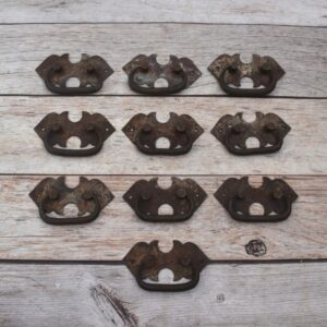 Set of 10 Antique Style Iron Batwing Drop Bail Drawer Pulls