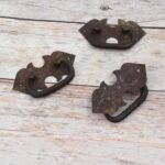 Set of 10 Antique Style Iron Batwing Drop Bail Drawer Pulls