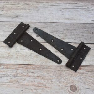 Pair of Antique Style Black Cast Iron T-Hinges